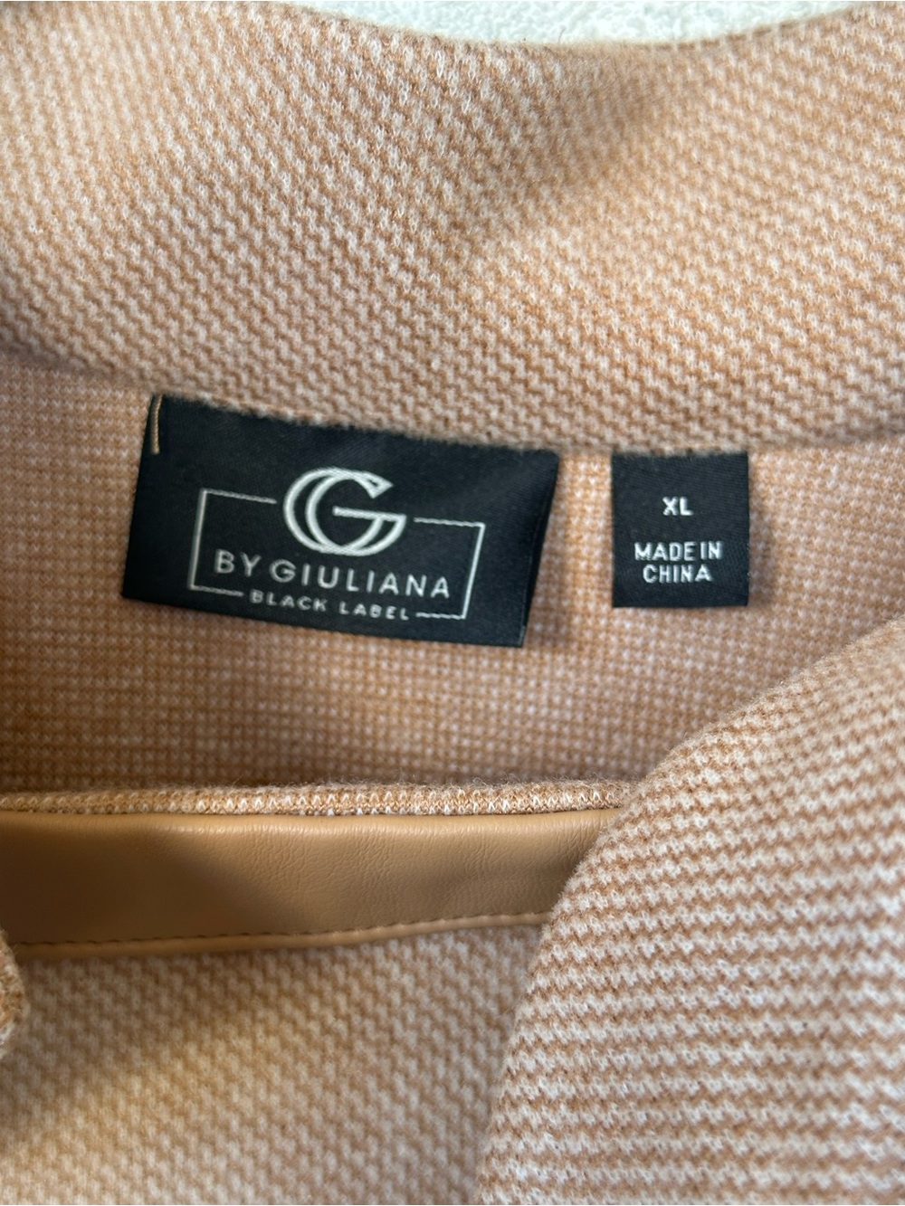 G by Giuliana Black Label Faux Leather Trim Open Front Coat XL - Picture 4 of 5